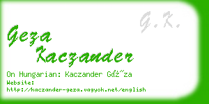 geza kaczander business card